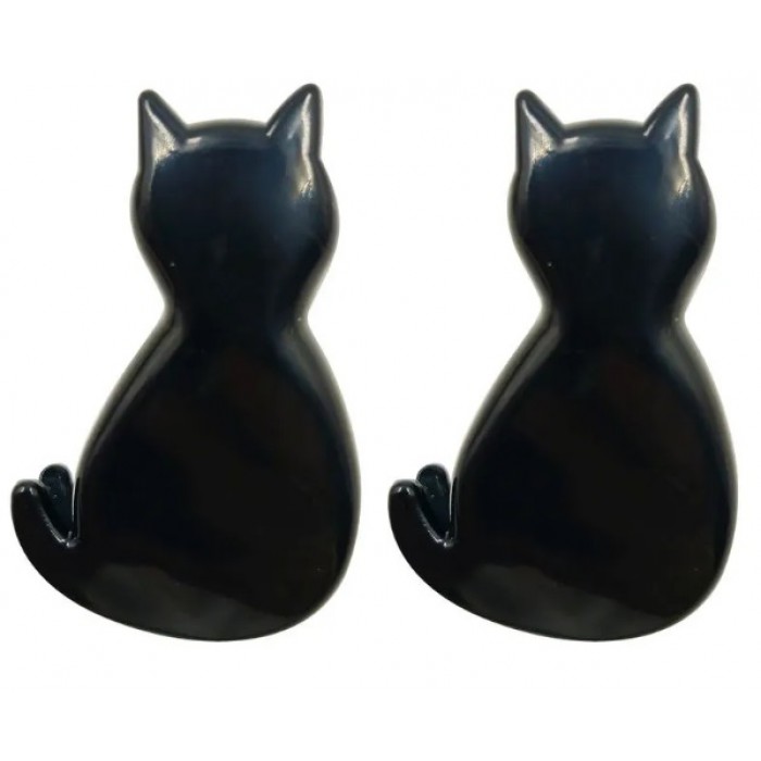 Kit 2 Prendedor com imã  multiuso gatinho  preto